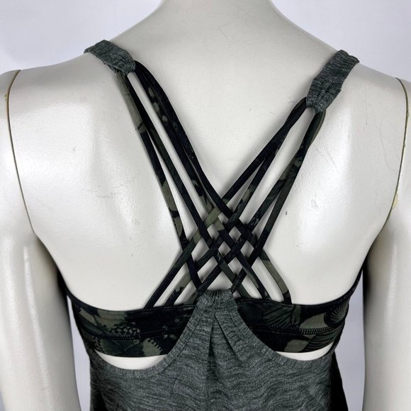 Lululemon Sunset‎ Salutation Tank Women 8 Butterfly Built in Bra Luon Gum Yoga - Picture 6 of 9